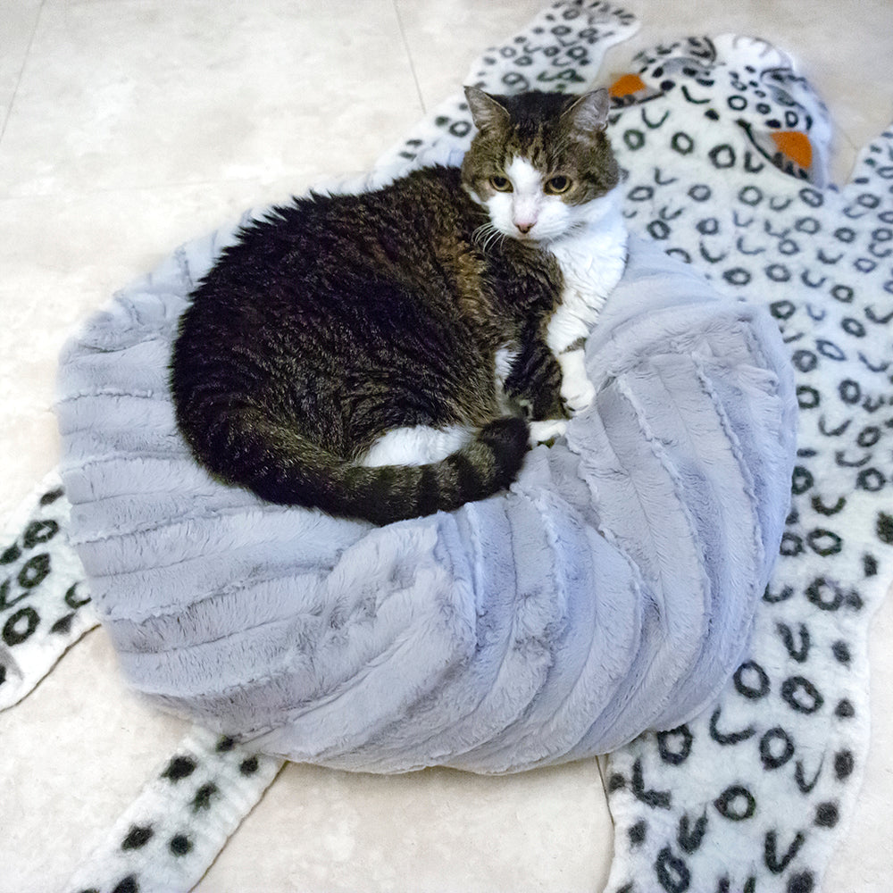 Dove Gray Luxe Pouf Cat Bed